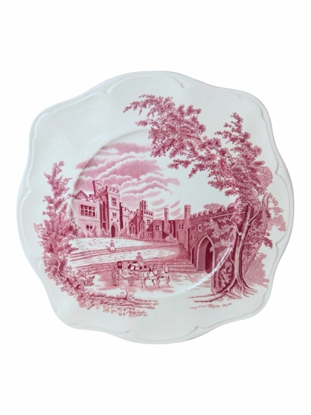 Johnson Brothers Monochromatic Ceramic Plate depicting Haddon Hall